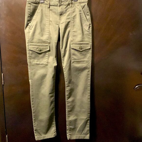 Joe Fresh hunter green cropped pants, size 4 - Picture 1 of 5